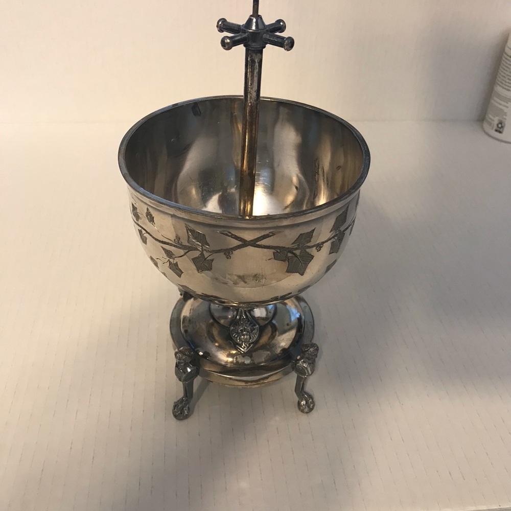 Antique 19c REED & BARTON Silverplate SPOON HOLDER / WASTE BOWL Table Call Bell
